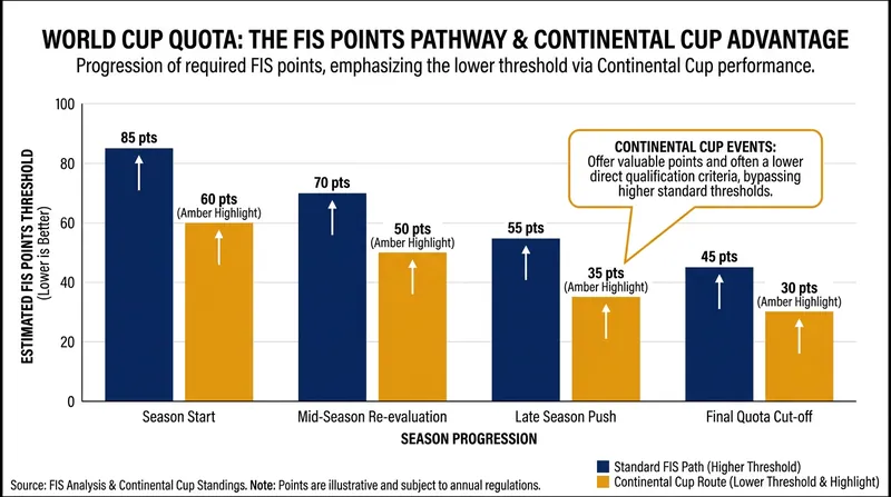 Continental Cup events like the ANC are vital for earning the FIS points needed for World Cup entry.