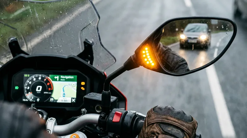Rear-facing radar units power blind-spot detection, illuminating LED warnings on the mirrors when a vehicle approaches rapidly.
