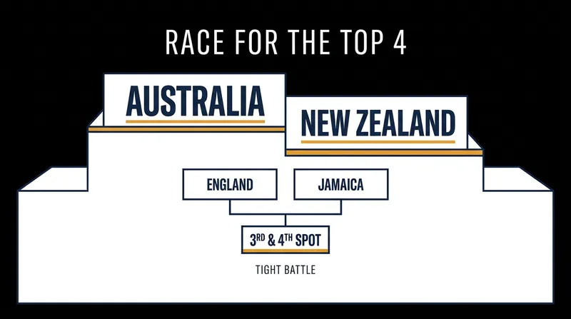 The top four teams on December 1 will headline their own preliminary pools in Sydney.