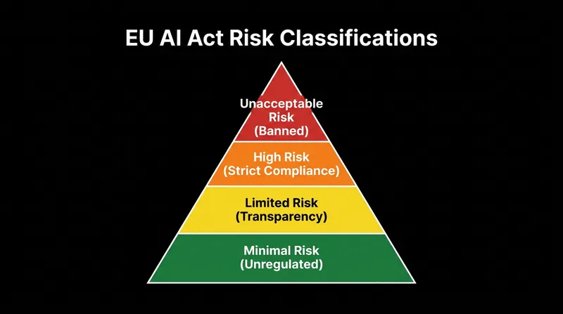The EU AI Act categorizes artificial intelligence systems into four distinct risk tiers, regulating the application rather than the underlying technology.