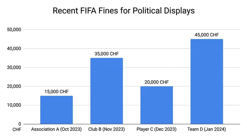 Historical precedent suggests financial penalties are the most common outcome for federation-level political display infractions.