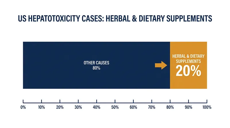 Dietary supplements account for a significant portion of drug-induced liver injury cases in the United States.