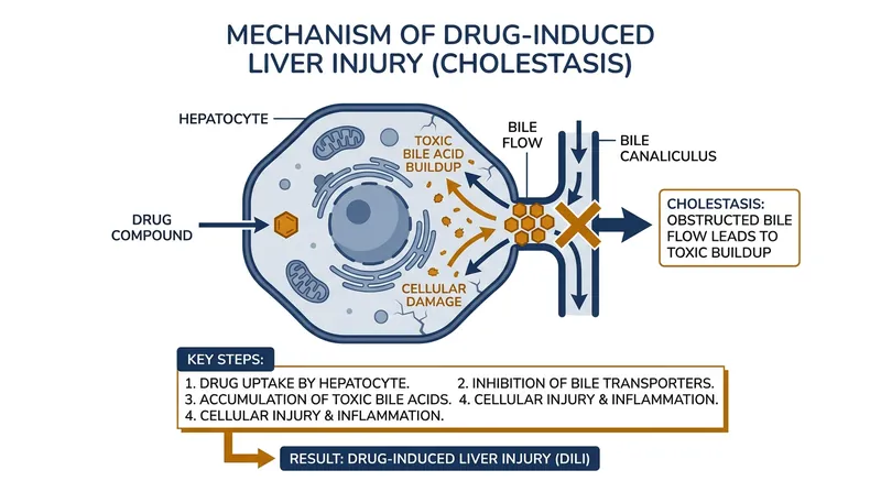 How oral steroids cause intrahepatic cholestasis by blocking bile transport.