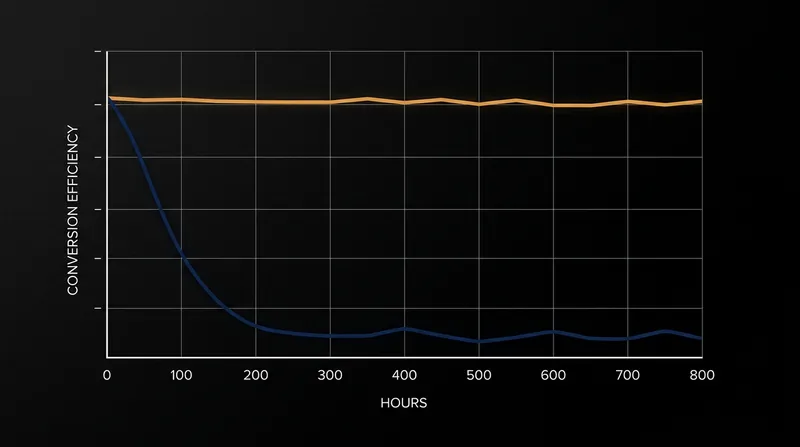 NiMoCat demonstrates stable conversion efficiency for hundreds of hours, a critical requirement for industrial viability.