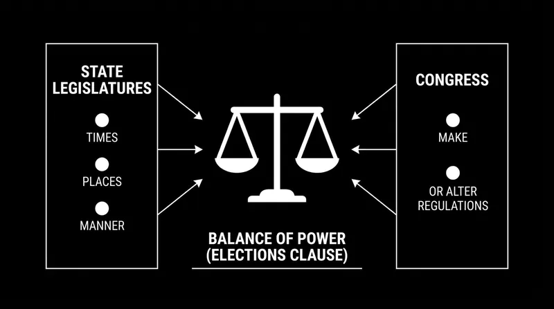 The Constitution grants states the primary role in election administration, but allows Congress to 'make or alter' those regulations.