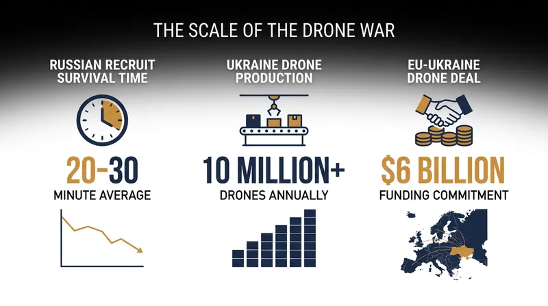 The scale of Ukraine's drone ecosystem and its impact on Russian forces.