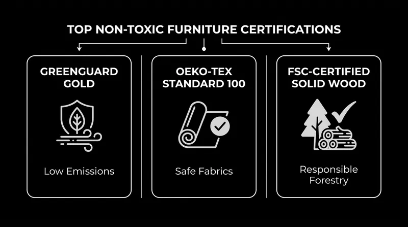 Third-party certifications help consumers verify that furniture is free from harmful chemical binders and VOCs.