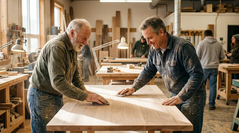 Analog hobbies and community workshops provide the structured "excuse" men often need to gather and bond.