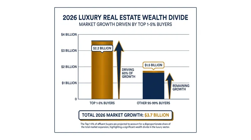 The top 1% to 5% of buyers accounted for nearly 60% of the luxury market's total growth in 2026.