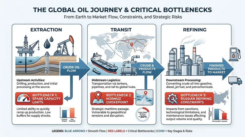 The three physical bottlenecks preventing 'paper barrels' from reaching consumers.