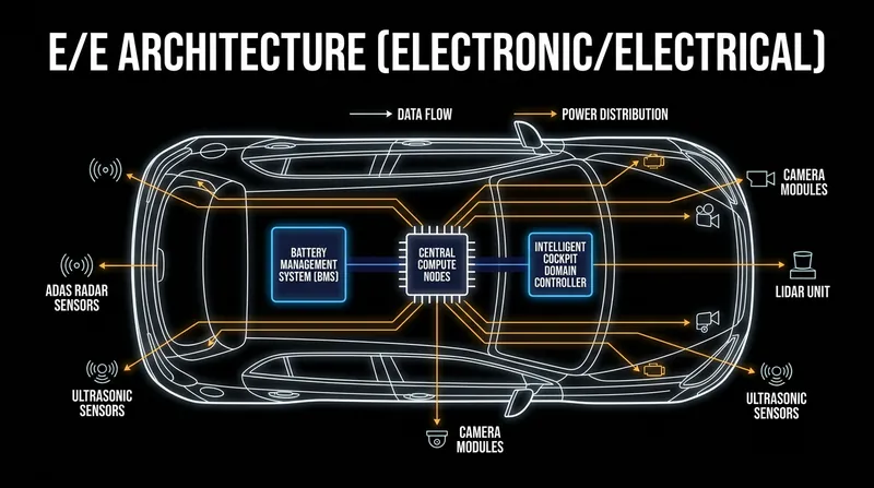 An E/E architecture acts as the digital nervous system for modern software-defined vehicles.
