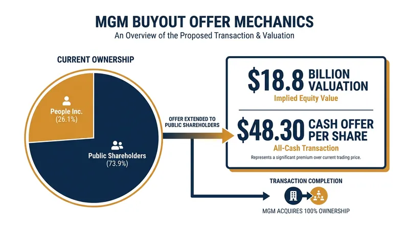 People Inc. is offering $48.30 per share for the roughly 74% of MGM it does not already own.