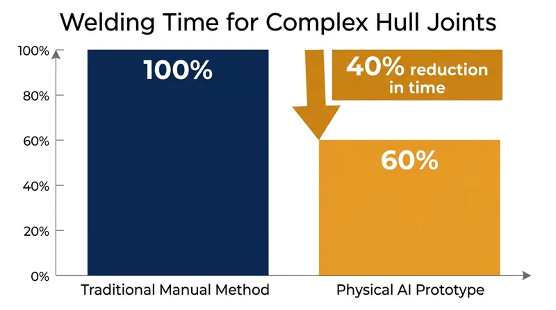 Mitsubishi's early trials demonstrate a 40% reduction in welding time using AI-powered humanoids.