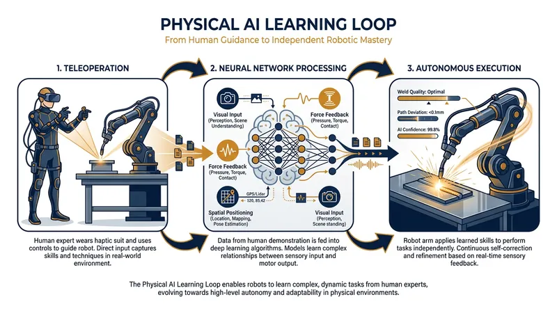 How Physical AI translates human expertise into autonomous robotic action.
