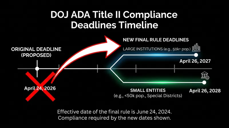 The Department of Justice recently extended the compliance deadlines to give institutions more time to remediate content.