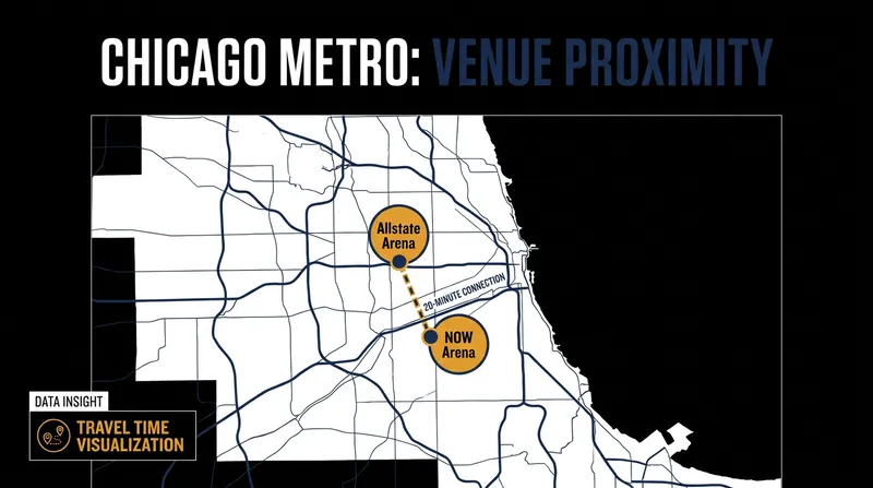 The two venues hosting the rival wrestling events are located just 20 minutes apart.