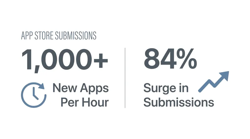 The barrier to entry for software development has led to an unprecedented flood of new app submissions.