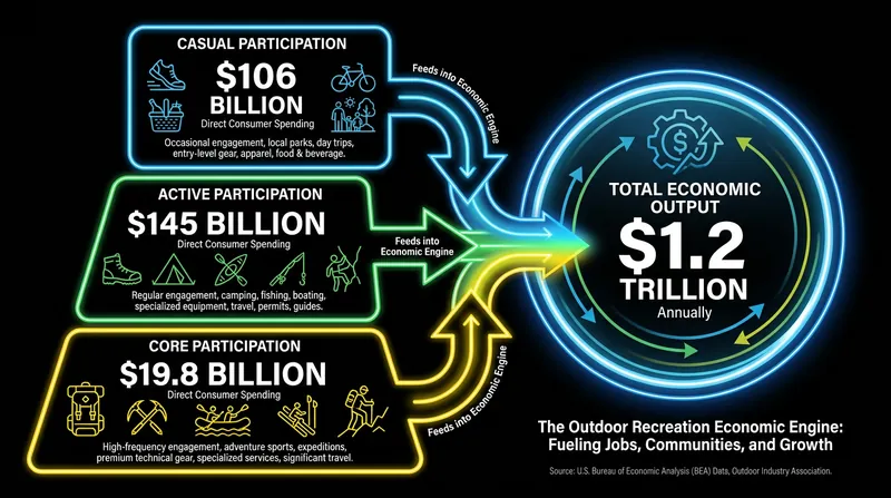 Active and casual participants generate the vast majority of the industry's $1.2 trillion economic output.