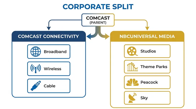 How the company's sprawling assets will be divided between the two new entities.