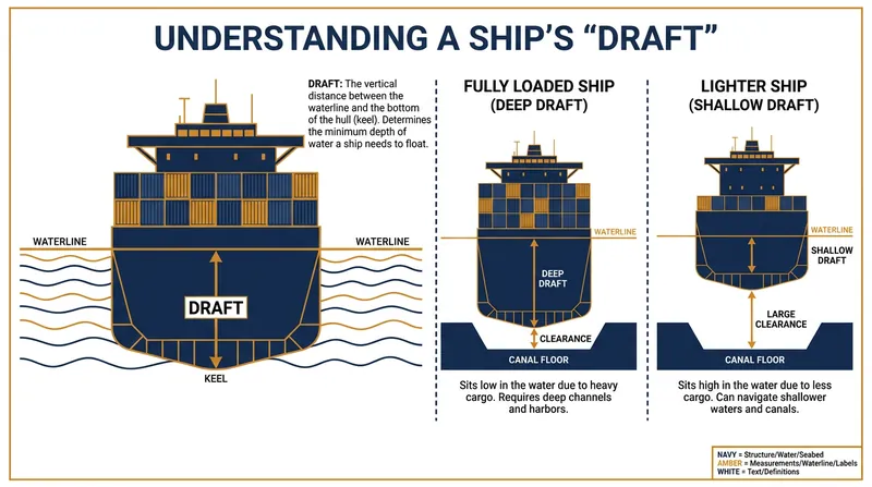 Lowering the maximum draft requires vessels to carry less cargo so they sit higher in the water.