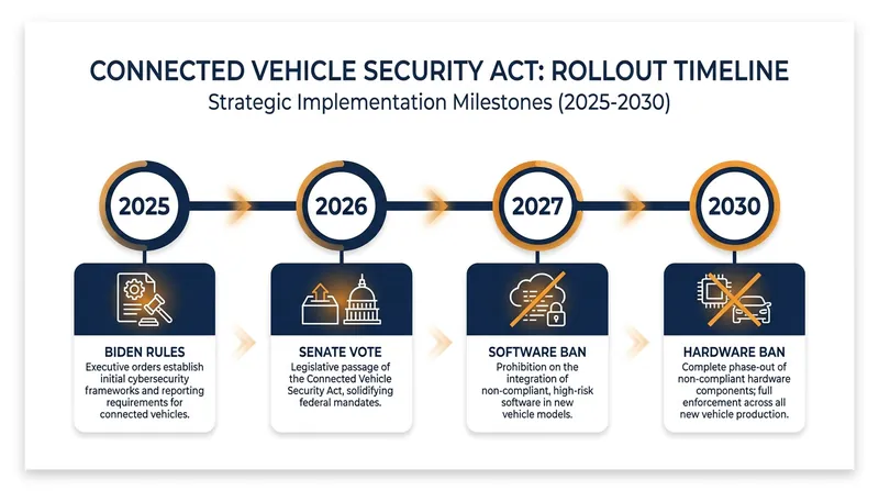 The proposed timeline for phasing out foreign adversary automotive technology.