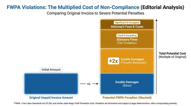 Financial penalties for non-compliance can far exceed the original value of a freelancer's contract.