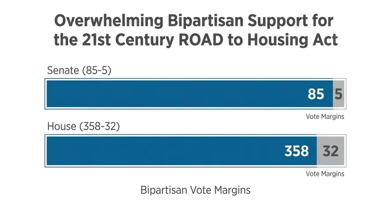 The comprehensive housing package passed both chambers of Congress with massive bipartisan majorities.