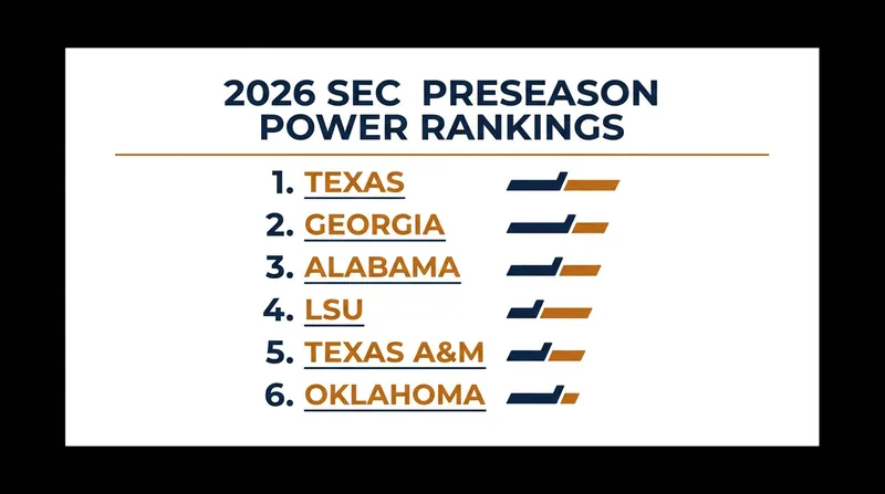 Consensus top-tier programs in the 2026 SEC preseason power rankings.