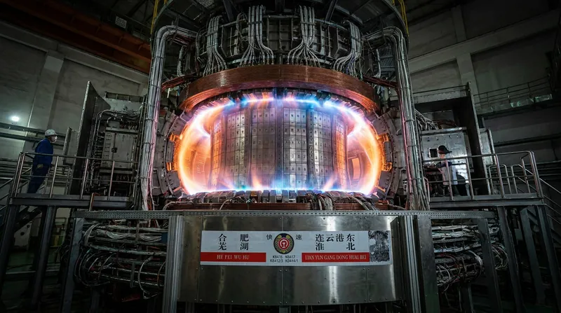 Powerful magnetic fields suspend the superheated plasma, preventing it from touching the reactor's walls.