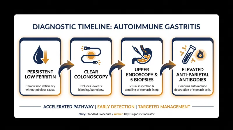 The diagnostic pathway that uncovered autoimmune gastritis.