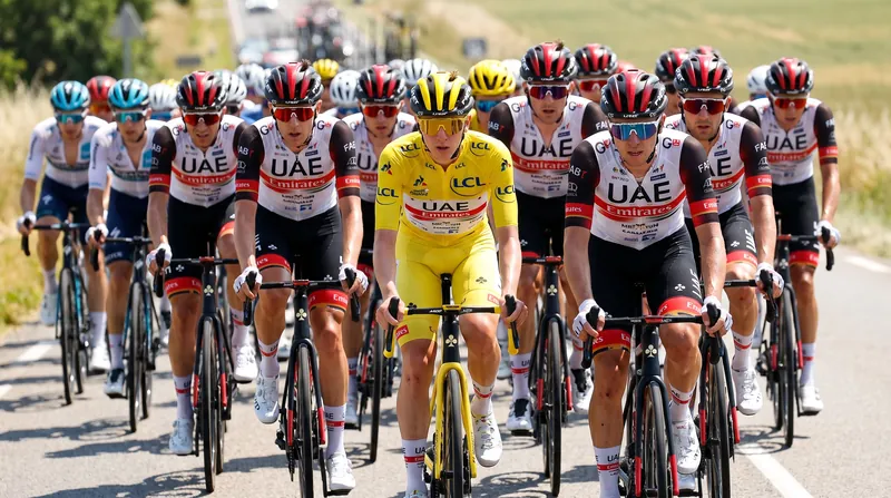 Tadej Pogačar and UAE Team Emirates XRG opted to conserve energy, allowing the breakaway to gain over seven minutes.