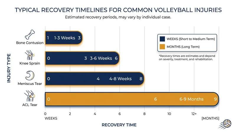 Typical recovery timelines highlight the importance of cautious, structured rehabilitation protocols.