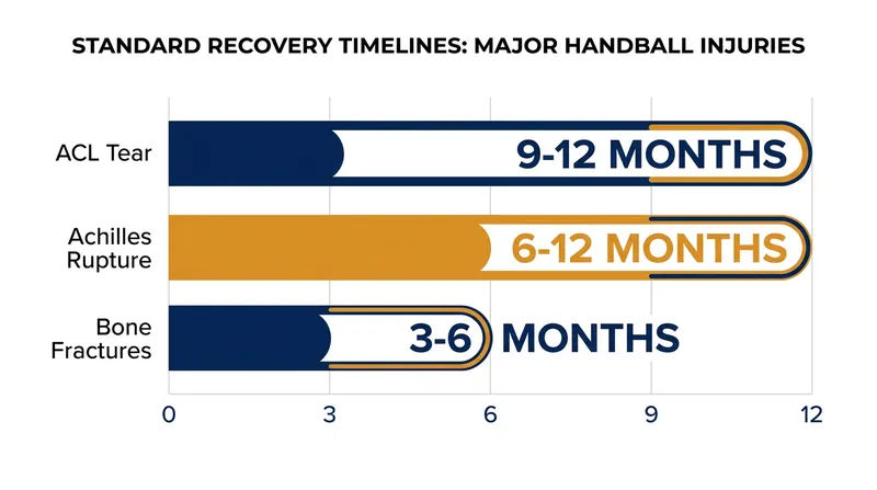 Biological healing timelines for common severe handball injuries.