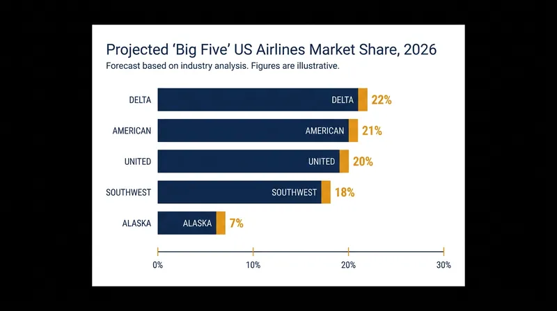 The 'Big Five' carriers now control the vast majority of domestic U.S. airspace.