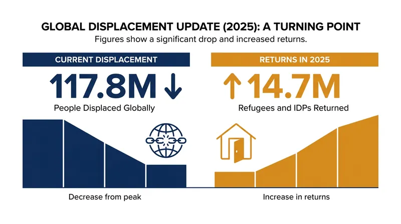 Total global displacement and returns in 2025.