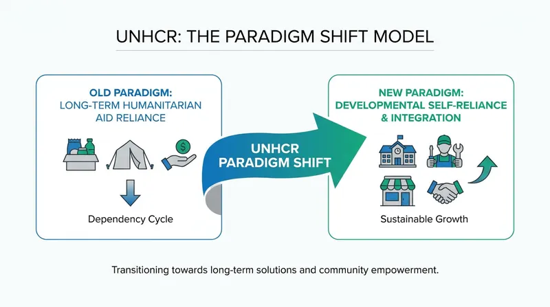 The UNHCR's proposed shift toward developmental integration.