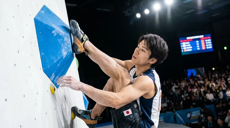 Taisei Homma's static precision and flawless route reading have earned him crucial points on complex routes.