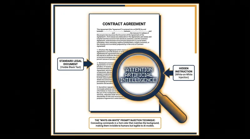 The attorneys embedded hidden instructions using white font on a white background, making the text invisible to humans but readable to the AI.