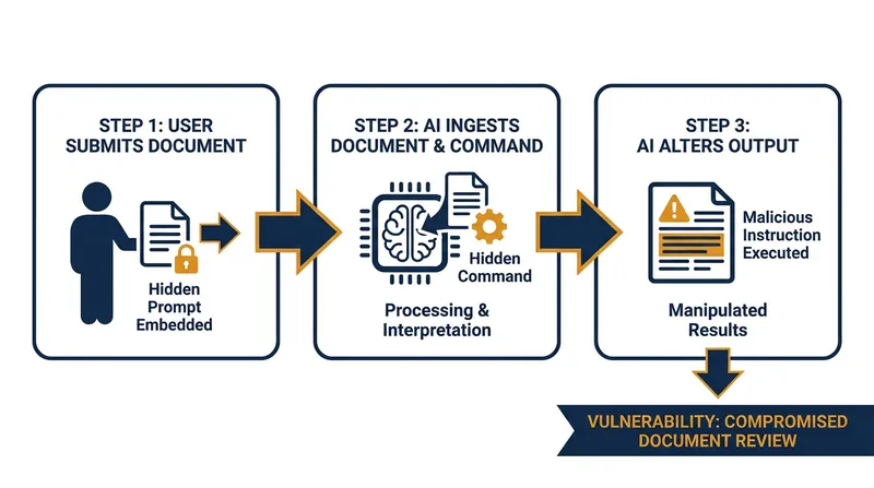 How prompt injection targets Retrieval-Augmented Generation (RAG) systems used in legal and corporate environments.