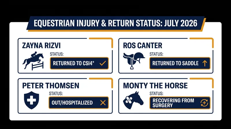 A snapshot of the latest injury and recovery statuses across the global equestrian circuit.