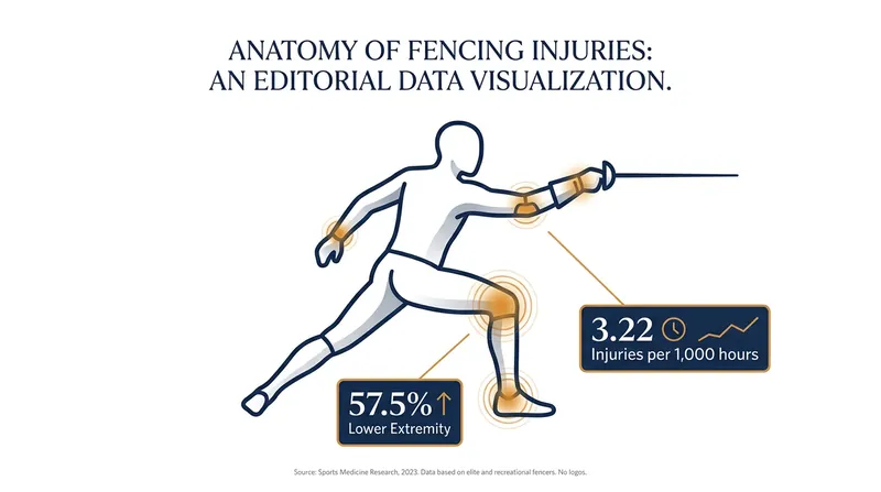 Overuse injuries, particularly to the lower extremities, remain the primary medical burden for elite fencers.