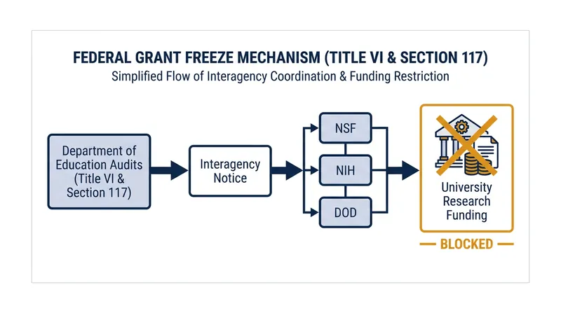 How compliance audits at the Department of Education trigger funding suspensions across major federal science agencies.