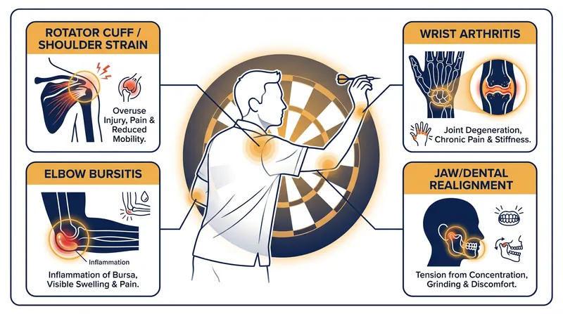 The repetitive strain of elite darts takes a severe toll on the upper body joints.
