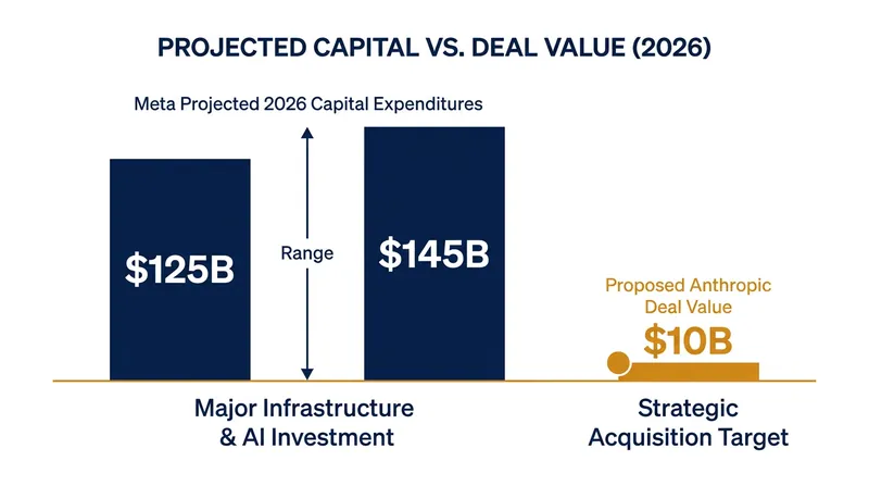 Meta's projected 2026 capital expenditures dwarf the proposed $10 billion Anthropic lease.