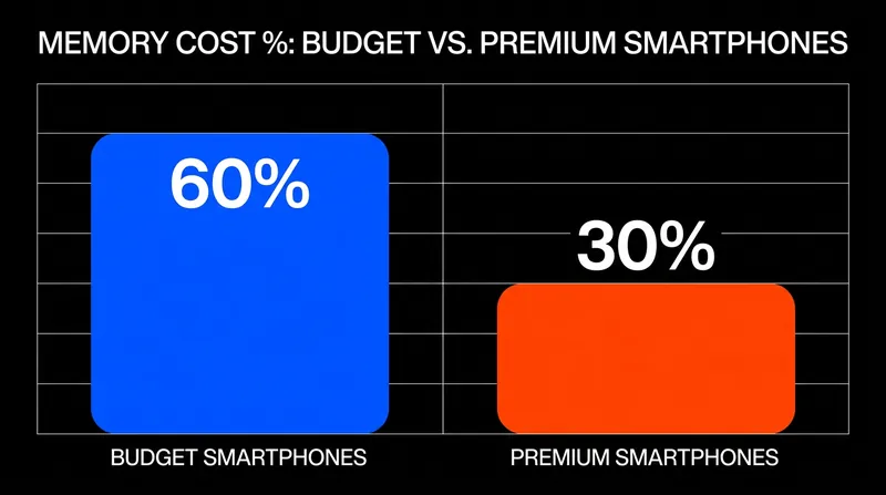 Memory chips account for a vastly larger percentage of the hardware budget in entry-level devices.