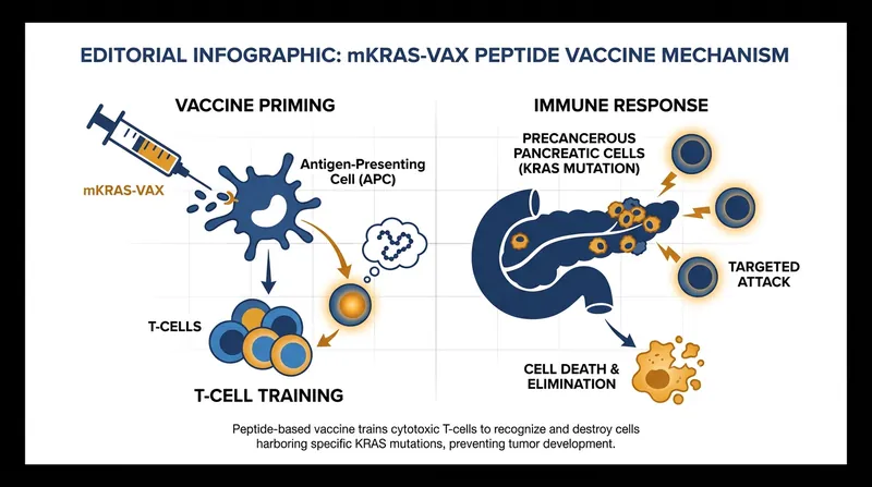 How the mKRAS-VAX trains the immune system to intercept precancerous cells.