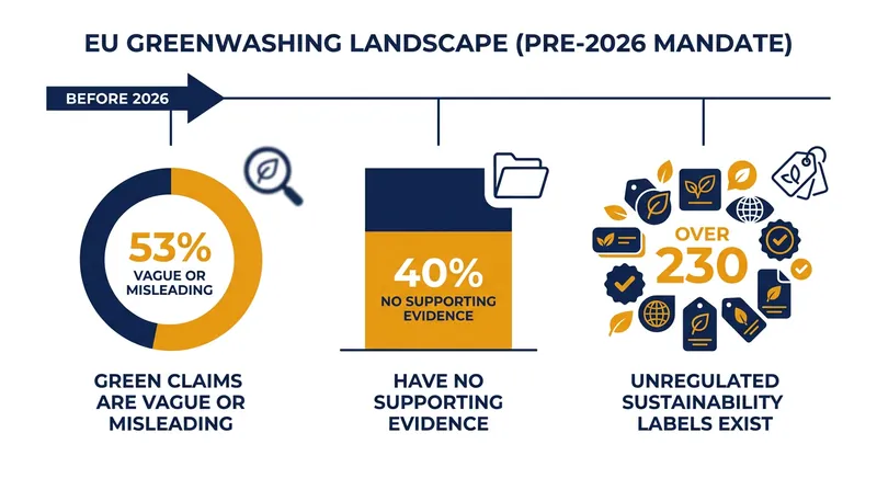 European Commission data reveals the extent of unsubstantiated environmental marketing.