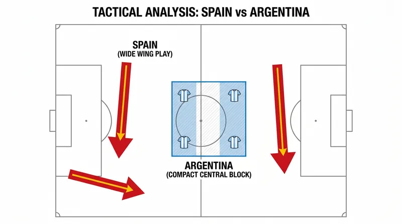 The tactical battle: Spain's width against Argentina's central solidity.