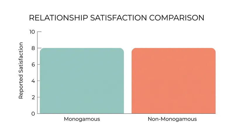 Across dozens of studies, individuals in both monogamous and non-monogamous relationships reported equal levels of satisfaction.