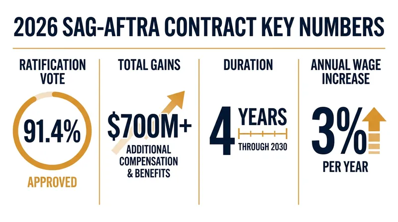 Key financial and structural gains secured in the 2026 SAG-AFTRA contract.